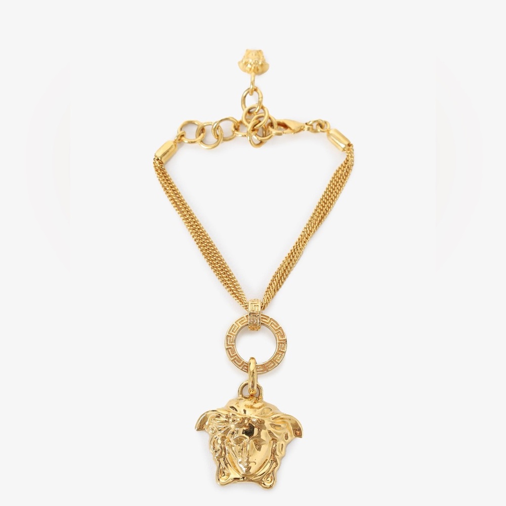 BNWT Versace Gold Tone Medusa Head Multi-Chain Bracelet!